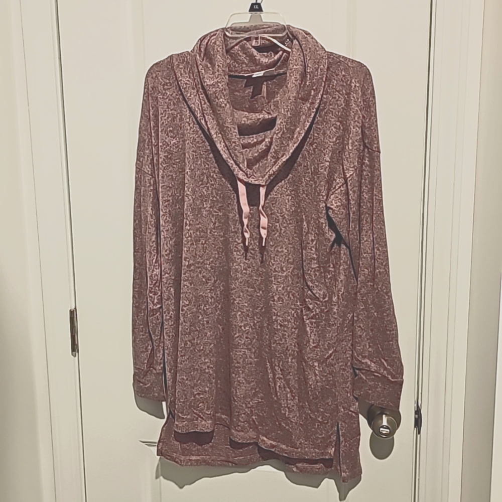 Motherhood Maternity Pink Mauve Spacedye Cowlneck Sweater Size Large